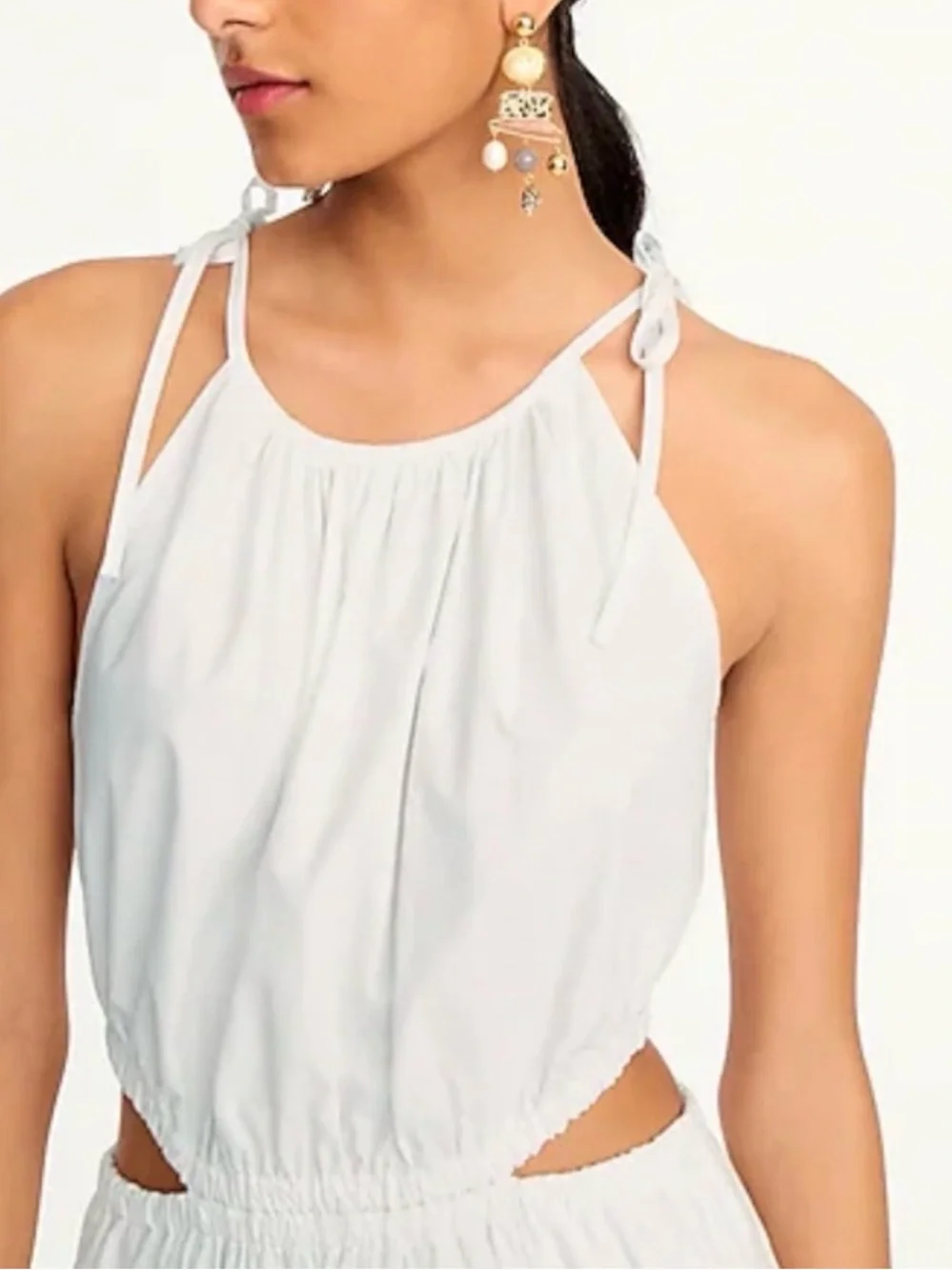 J. Crew Harbour Side Cutout Dress in White Size Medium
